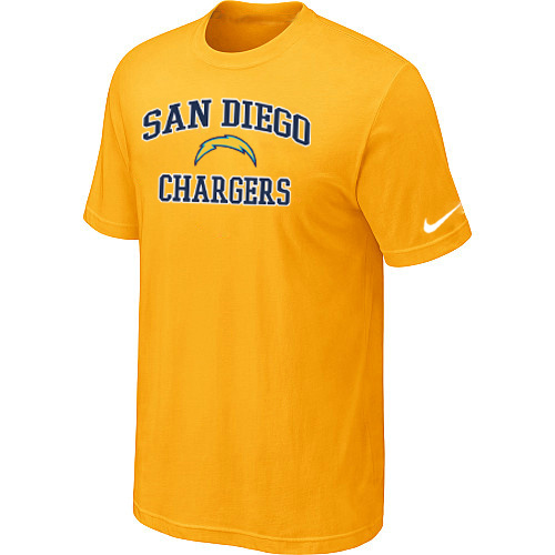 Nike Los Angeles Chargers Heart & Soul NFL T-Shirt - Yellow